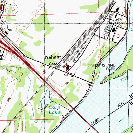 Topographic Map of Nahant Marsh Outdoor Education and Research Center, IA