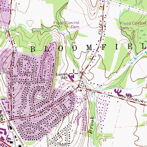Topographic Map of Laurel Elementary School, CT
