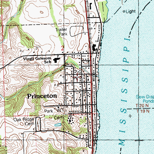 Topographic Map of Old School Park, IA