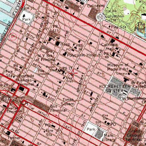 Topographic Map of New York Ladder Company 4, NY