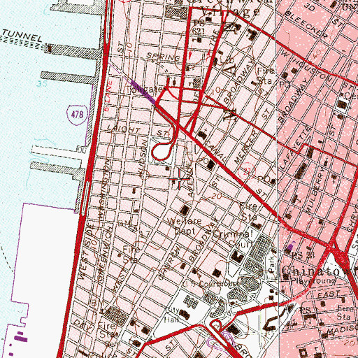 Topographic Map of Fire Department New York Hook and Ladder 8, NY