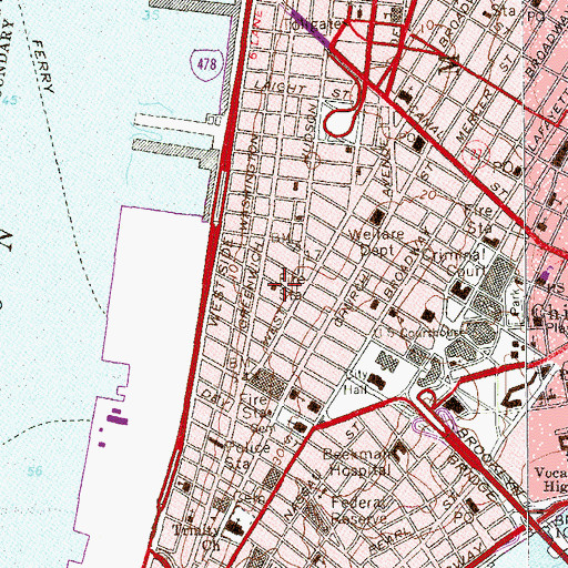 Topographic Map of New York Ladder Company 10, NY