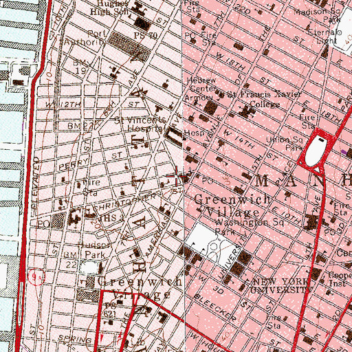 Topographic Map of New York Fire Department Squad Company 18, NY