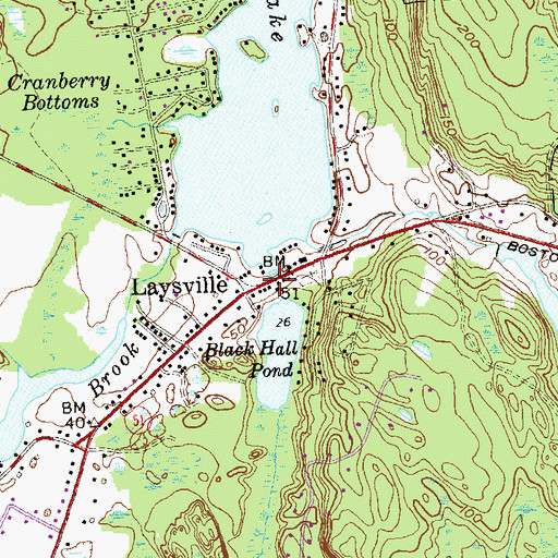 Topographic Map of Laysville, CT
