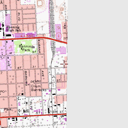 Topographic Map of Holy Family Catholic Church, CA