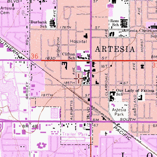 Topographic Map of Pentecostal Church of God, CA