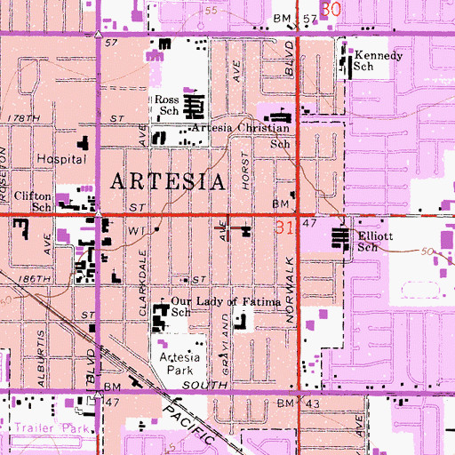 Topographic Map of Trinity Christian Center, CA
