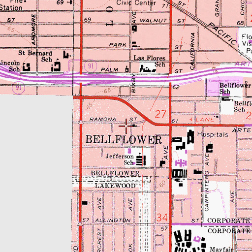 Topographic Map of Bethel Reformed Church, CA