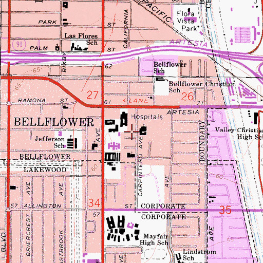 Topographic Map of Church of Jesus Christ of Latter Day Saints, CA