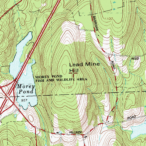 Topographic Map of Lead Mine Hill, CT