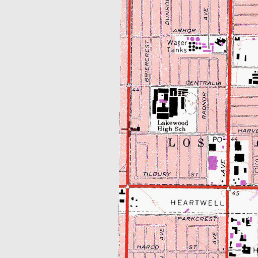 Topographic Map of First United Methodist Church, CA
