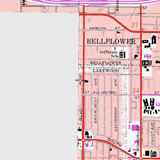 Topographic Map of Mayfair Community Reformed Church, CA