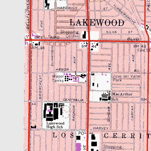 Topographic Map of Saint Timothy Lutheran Church, CA