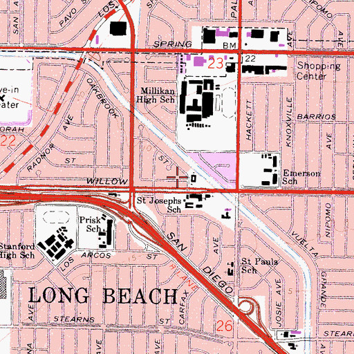 Topographic Map of Saint Gregory's Episcopal Church, CA