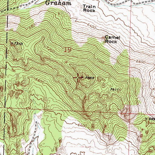 Topographic Map of Granite Peak, ID