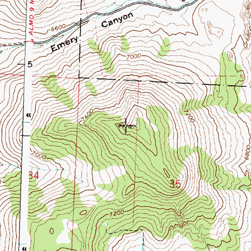 Topographic Map of Mahogany Mountain, ID