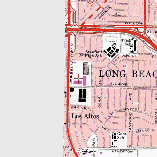 Topographic Map of Bryant Post Office, CA