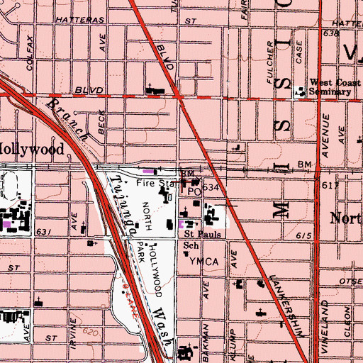 Topographic Map of Chandler Post Office, CA