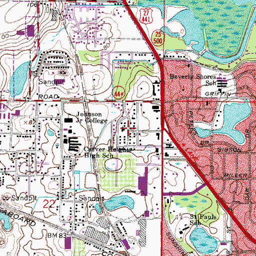Topographic Map of Elohim Judah Ministries, FL