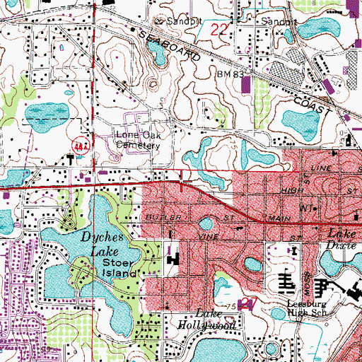 Topographic Map of Faith World, FL