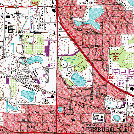 Topographic Map of Catholic Community of Saint Paul, FL