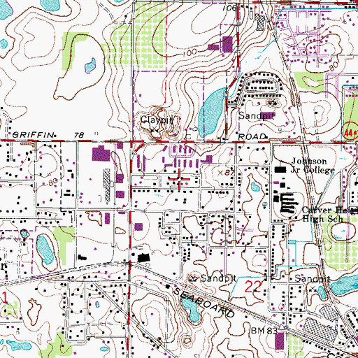 Topographic Map of Leesburg Deliverance Center, FL