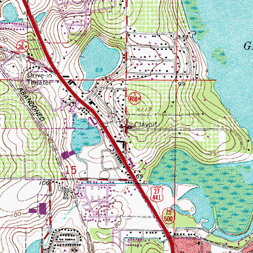 Topographic Map of Leesburg Picciola Substation, FL