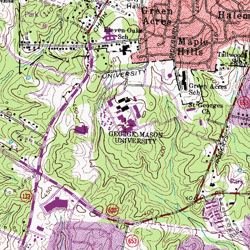 Topographic Map of Harris Theater, VA