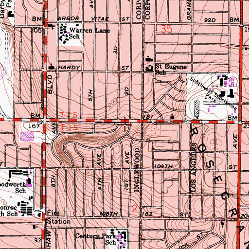Topographic Map of Wagner Branch Post Office, CA