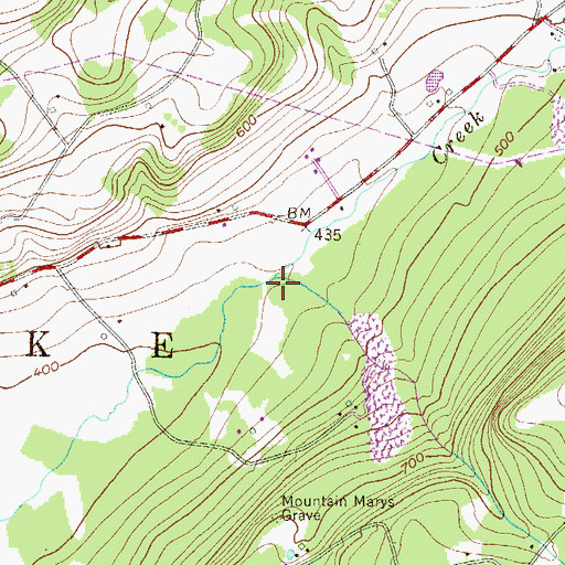 Topographic Map of Stone Roll Creek, PA