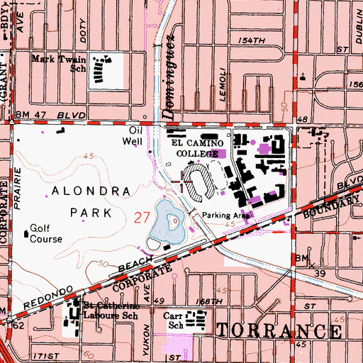 Topographic Map of Murdock Stadium, CA