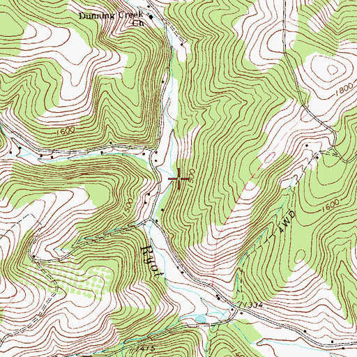 Topographic Map of Callihan Creek, PA