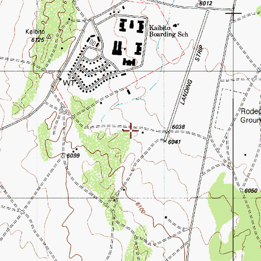 Topographic Map of Kaibito Airport (historical), AZ