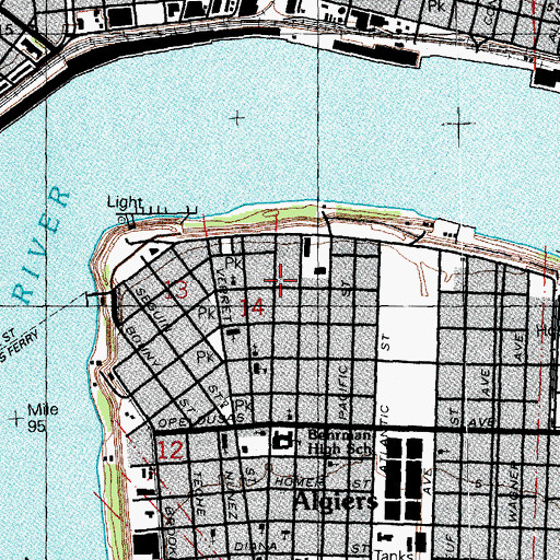 Topographic Map of New Orleans Public Library - Cita Dennis Hubbell Branch, LA