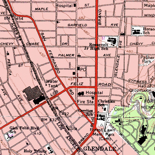 Topographic Map of New Apostolic Church, CA