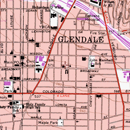 Topographic Map of Church of God, CA