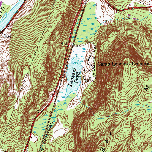 Topographic Map of Leonard Pond, CT