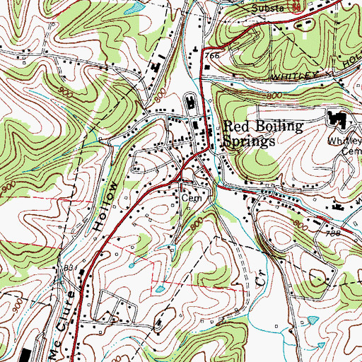 Topographic Map of Bell Cemetery, TN
