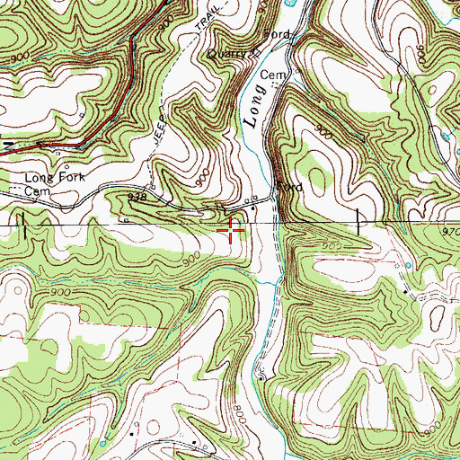 Topographic Map of Bray Cemetery, TN