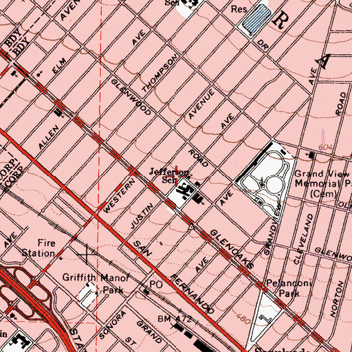 Topographic Map of First Church of the United Brethren, CA