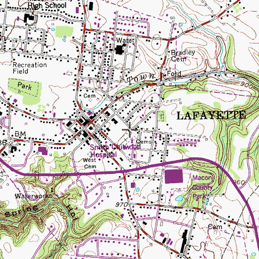 Topographic Map of Chamberlain - Carter Cemetery, TN