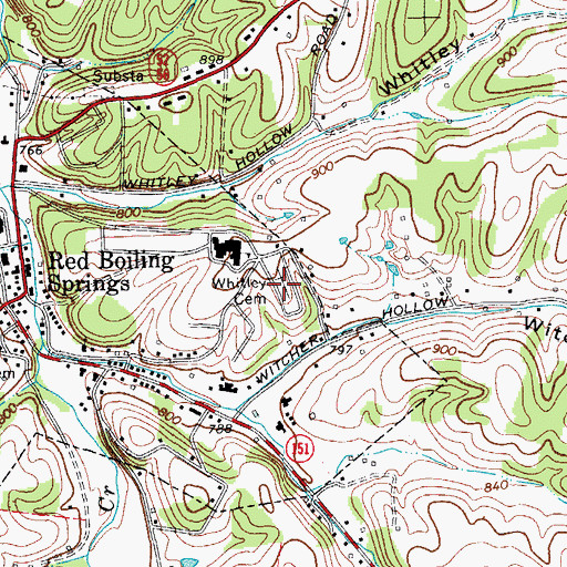 Topographic Map of Cothron - Gregory Cemetery, TN