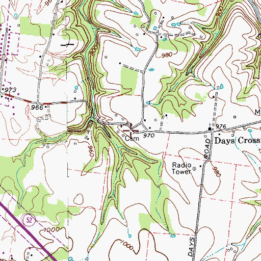 Topographic Map of Day Cemetery, TN