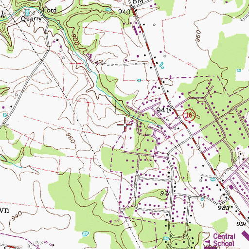 Topographic Map of Freeman Cemetery, TN