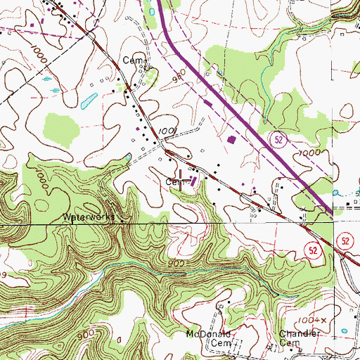Topographic Map of Haley Cemetery, TN