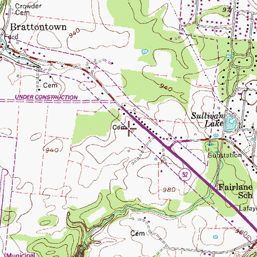 Topographic Map of Holland - Cothron Cemetery, TN