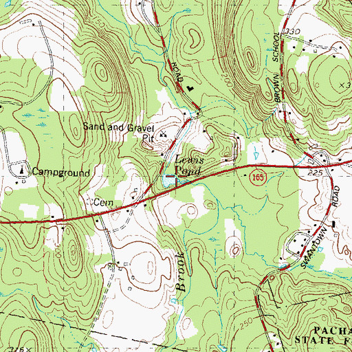 Topographic Map of Lewis Pond, CT