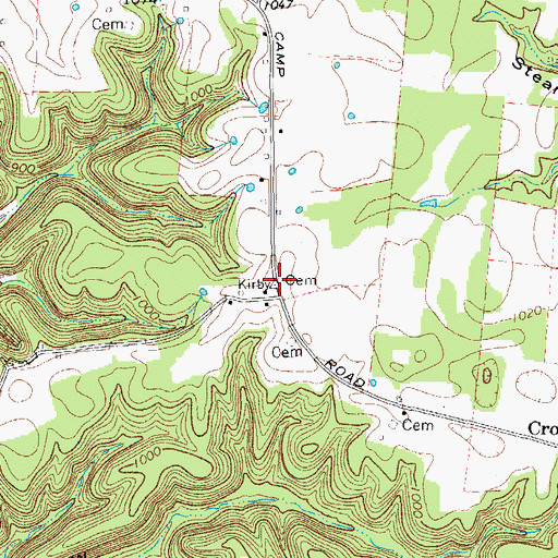 Topographic Map of Wakefield - Kirby Cemetery, TN