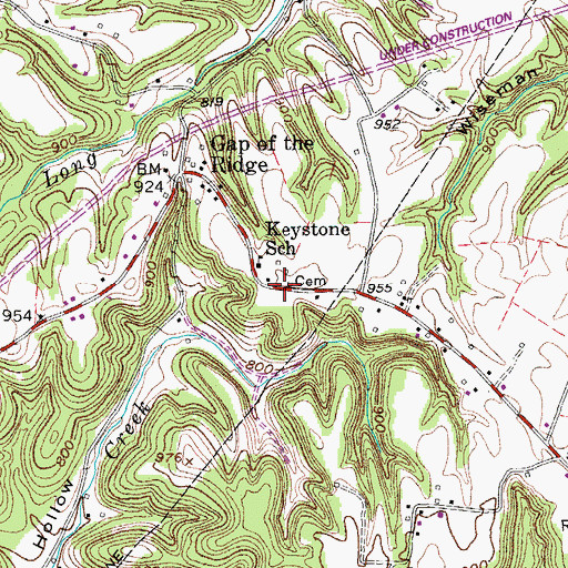 Topographic Map of Livingston - Adams Cemetery, TN