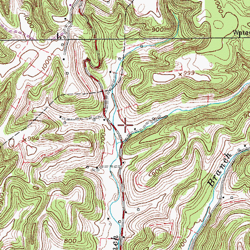 Topographic Map of Lovelady Cemetery, TN
